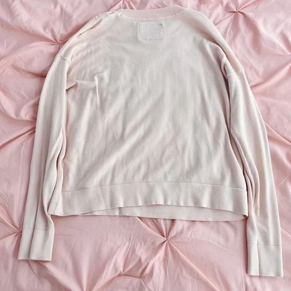 Abercrombie pink argyle / aran knit sweater - Picture 2 of 4